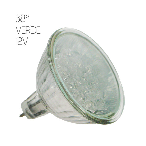 DICROICA COLOR LED VERDE 12V  – 50mm ø - 1-2W