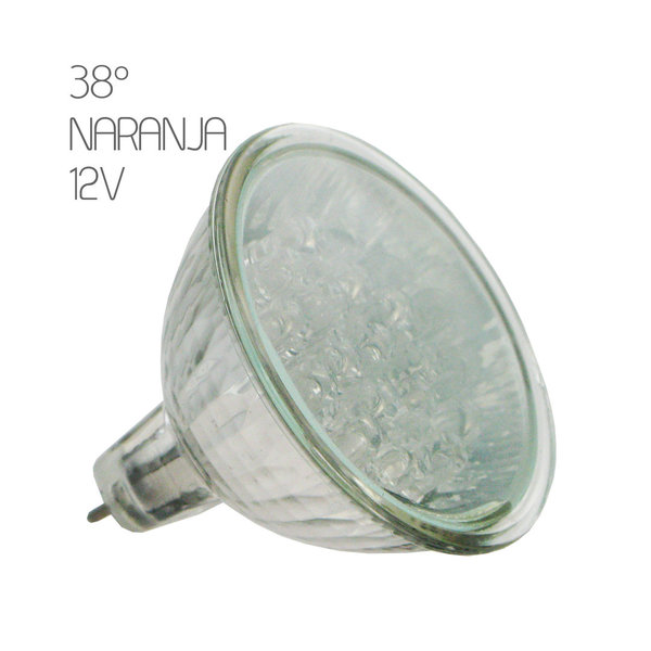 DICROICA COLOR LED NARANJA 12V  – 50mm ø - 1-2W