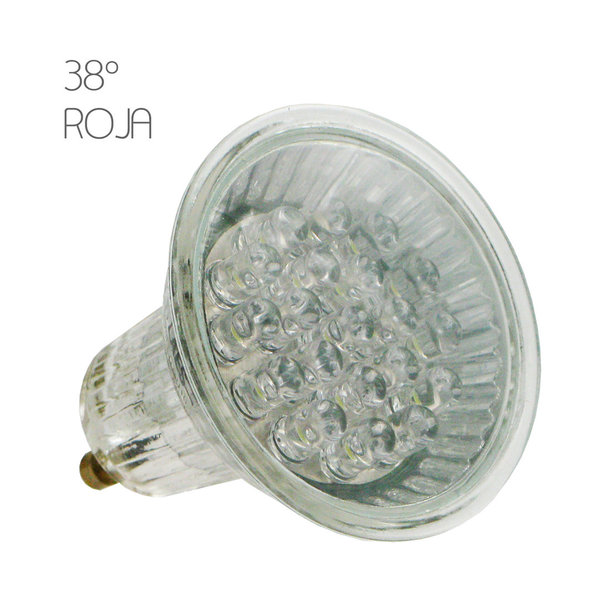 DICROICA COLOR LED ROJO 230V  – 50mm ø - 1-2W