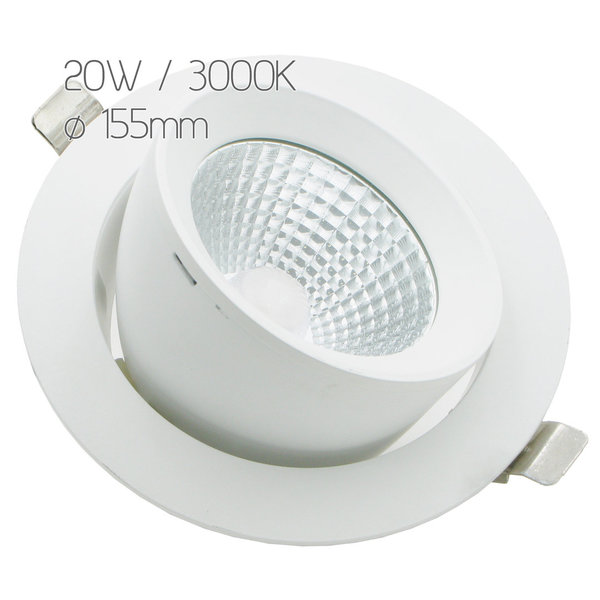 Foco LED Orión, 20W, 3000K - Ø 155mm - Blanco